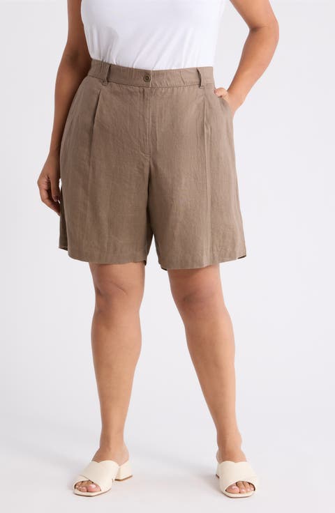 Organic Linen Walking Shorts (Plus)