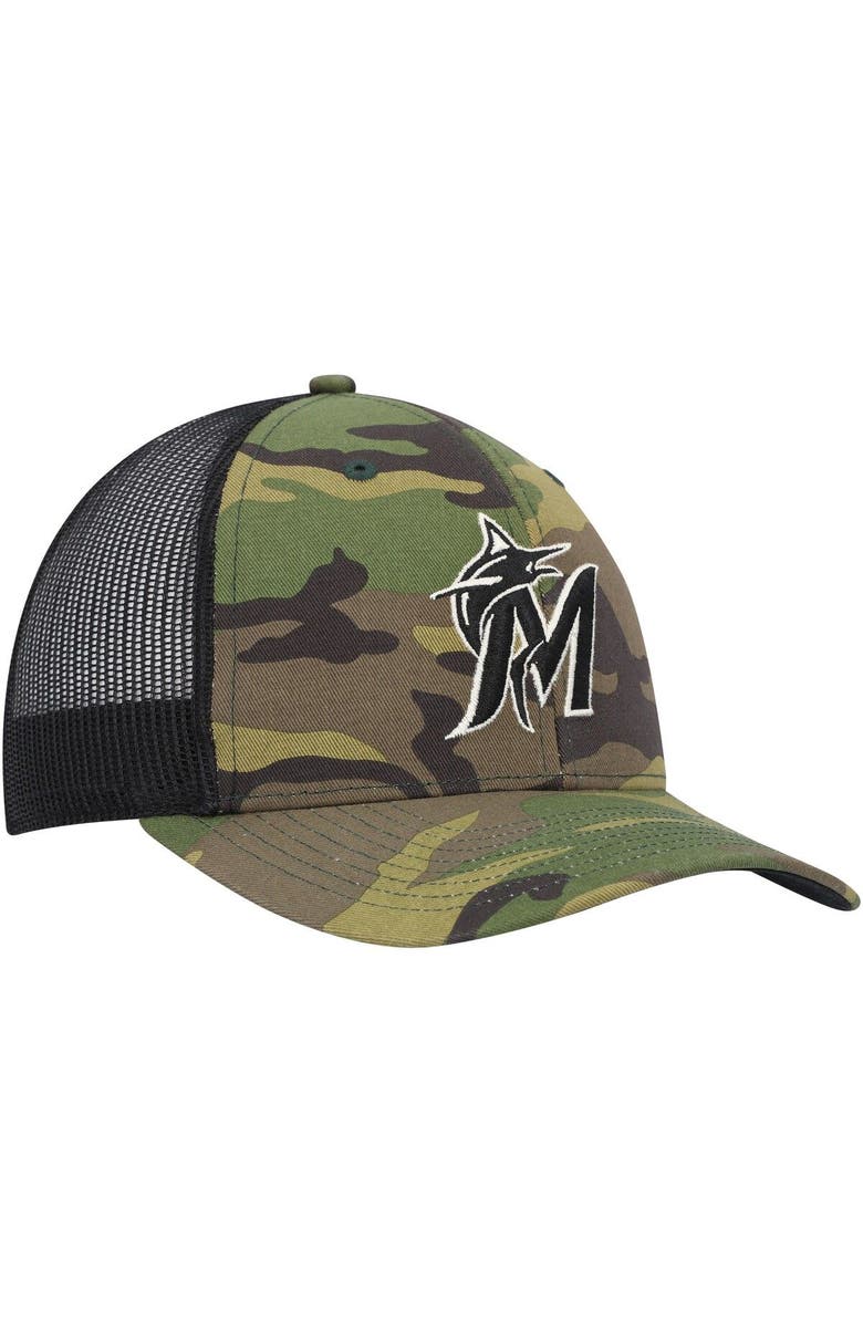 '47 Men's '47 Camo Miami Marlins Trucker Snapback Hat, Alternate, color, 