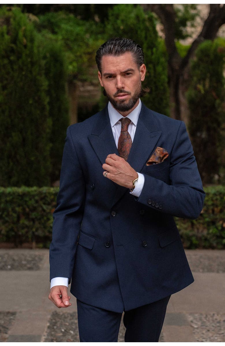 Elizabetta Marsala - Extra Long Printed Madder Silk Tie for Men, Alternate, color, Brown