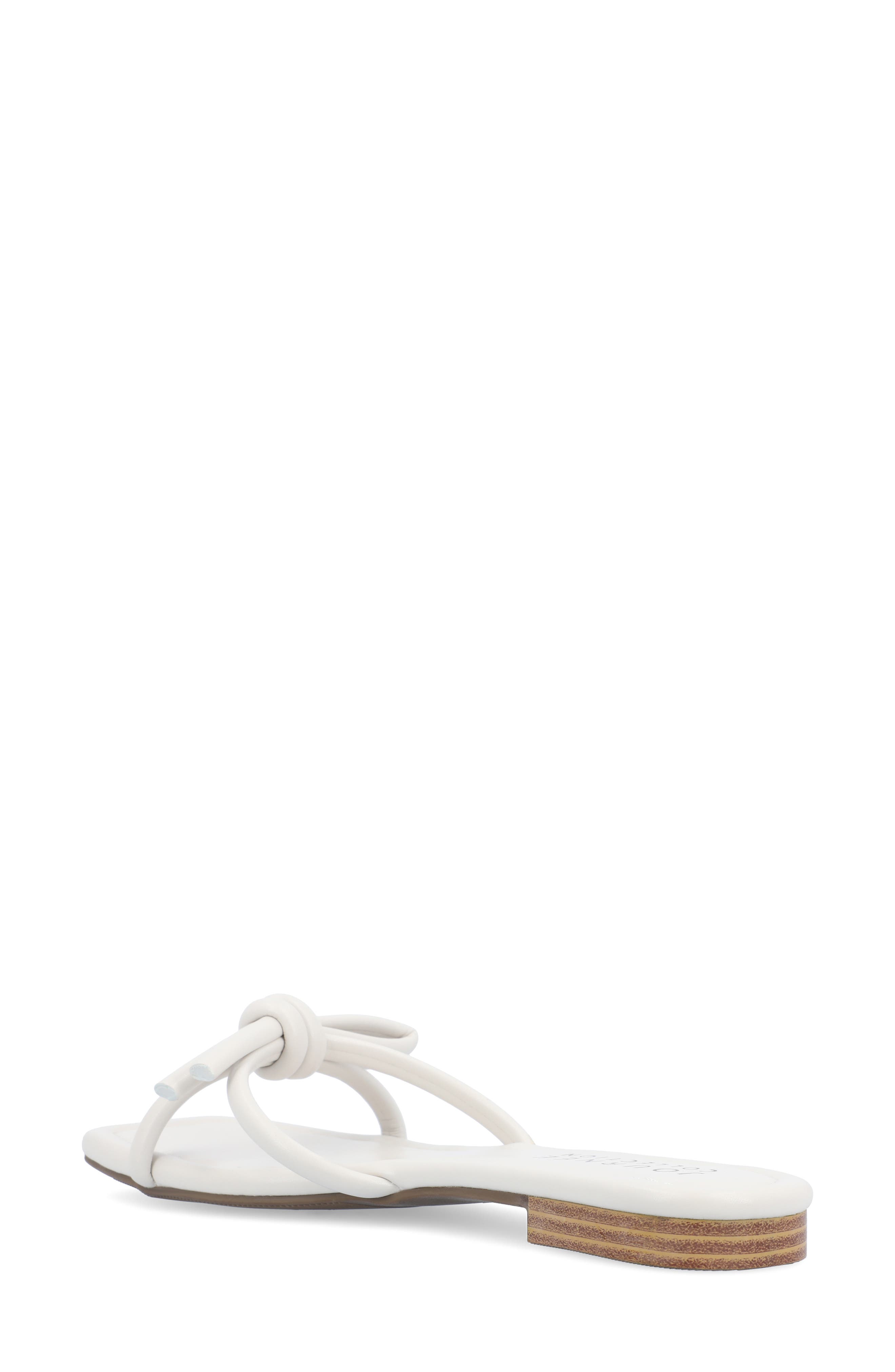 Journee Collection Soma Bow Sandal, Alternate, color, Off White