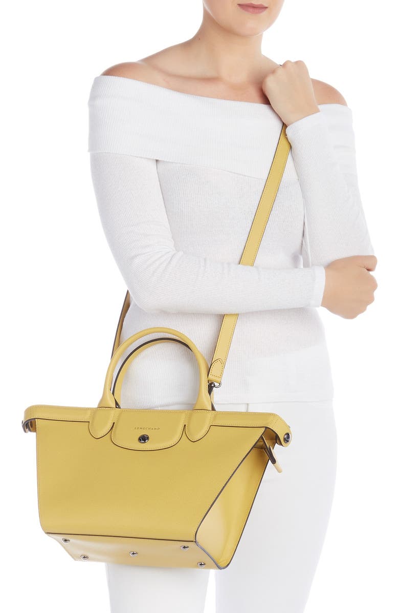 Longchamp Le Pliage Heritage Leather Satchel, Alternate, color,