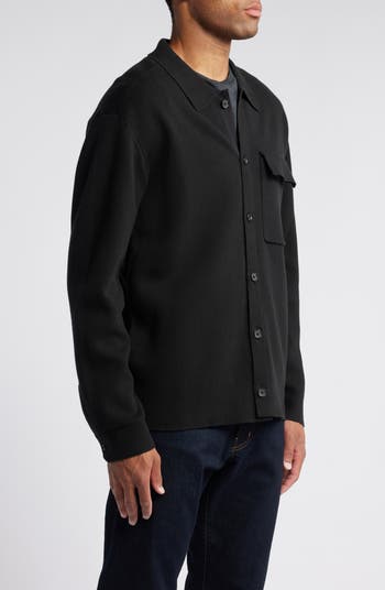 Delwino Knit Cotton Button-Up Shirt