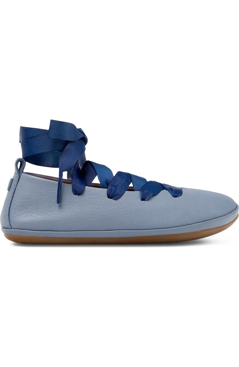 Camper Kids' Right Lace-Up Flat, Alternate, color, Pastel Blue