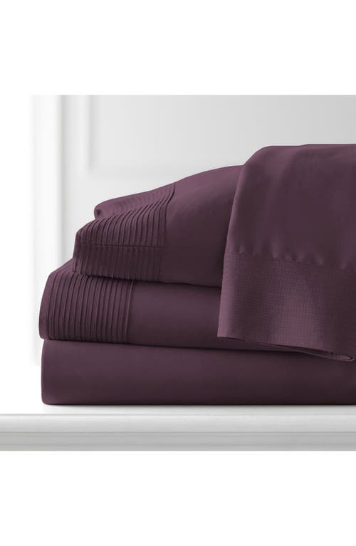 Southshore Fine Linens Premium Collection Pleated Extra Deep Pocket Sheet Set In Purple