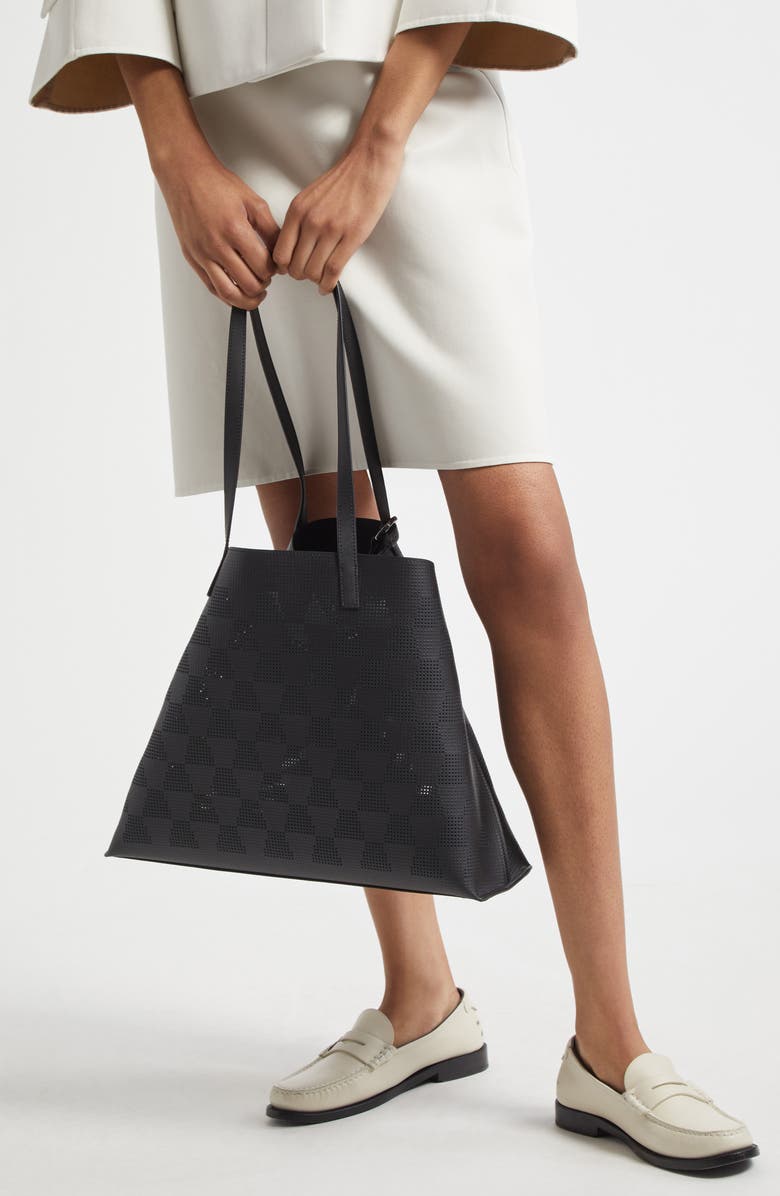 Akris Medium AI Perforated Leather Tote, Alternate, color,