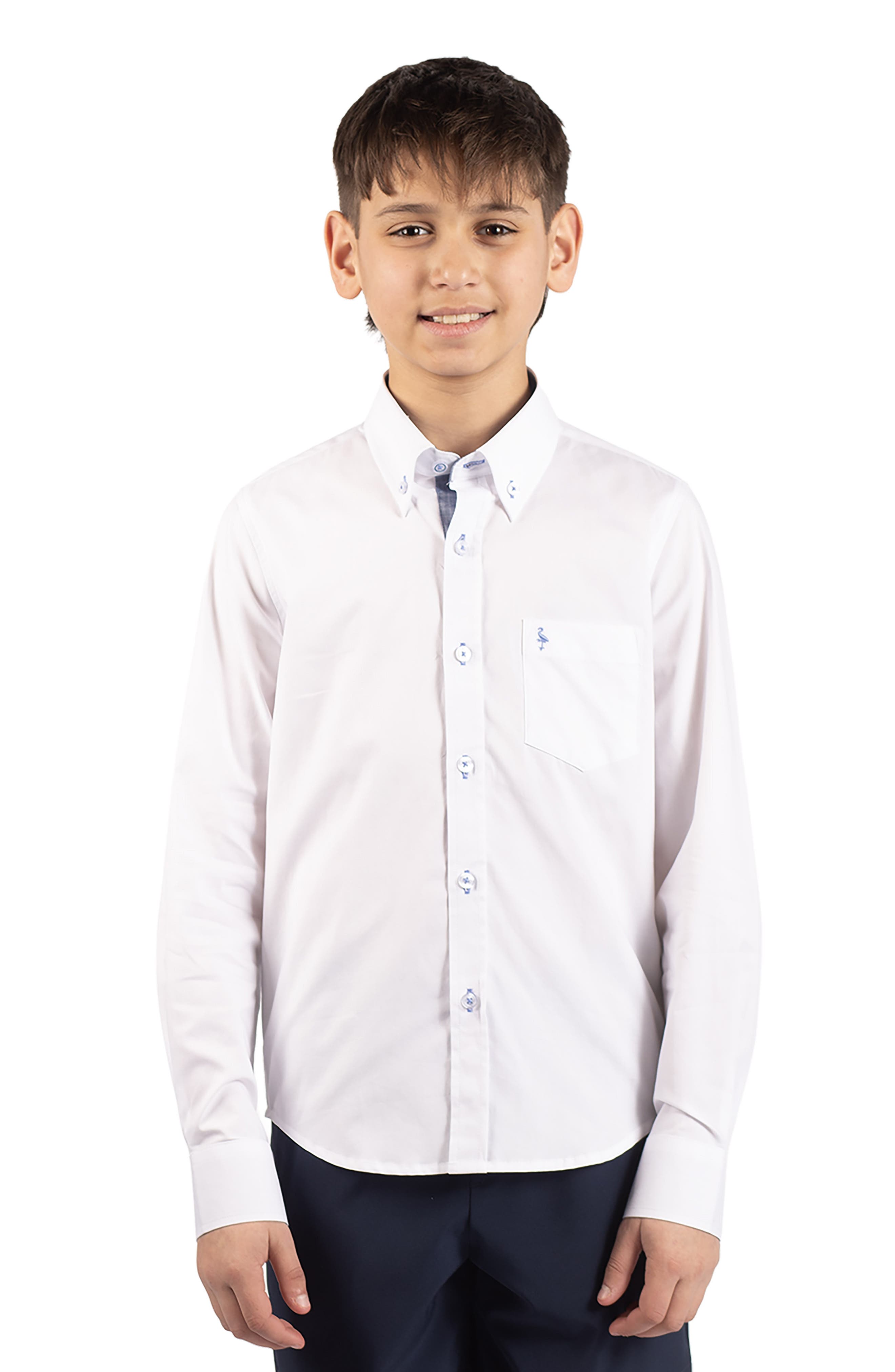 TailorByrd Kids' Signature Cotton Oxford Button-Down Shirt