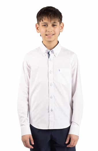 TailorByrd Kids' Signature Cotton Oxford Button-Down Shirt