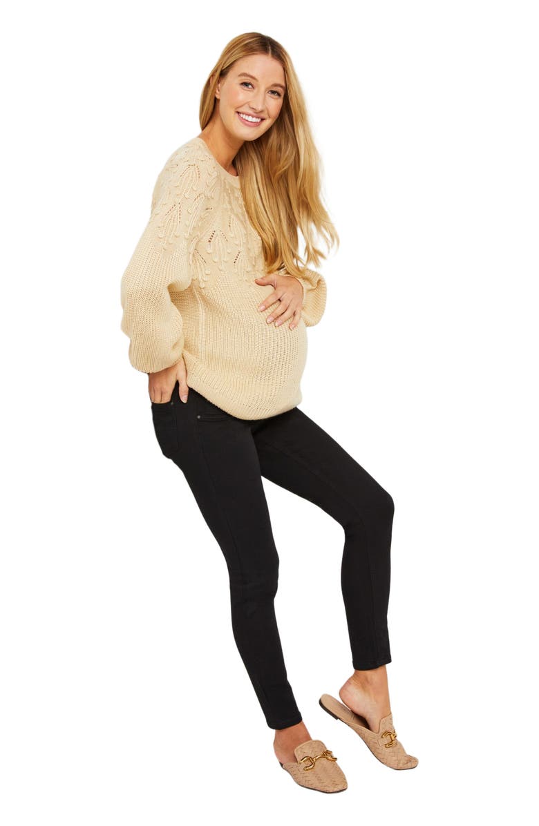 MOTHERHOOD MATERNITY Secret Fit Over the Belly Skinny Maternity Ankle Jeans, Main, color, 