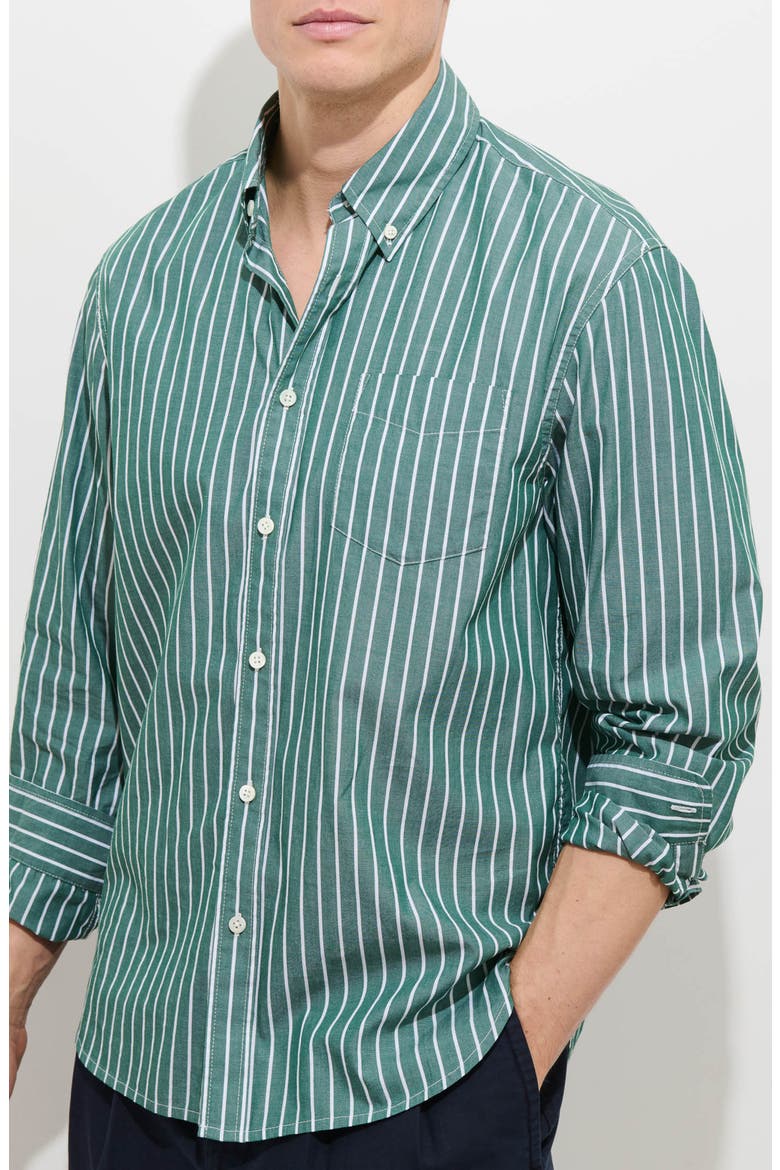 Mill Thing Stripe Button-Down Shirt, Alternate, color, CYPRESS / IVORY