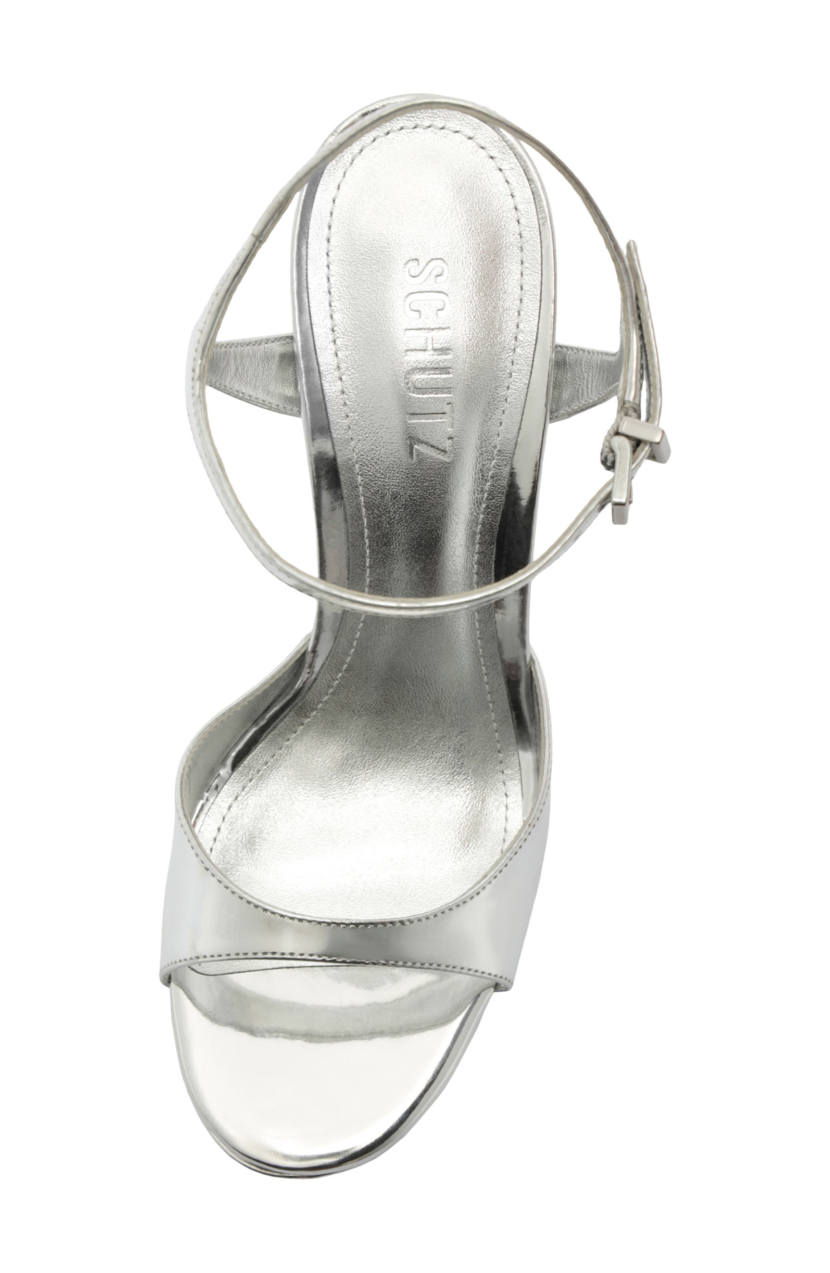 Scarelett Ankle Strap Platform Sandal, Alternate, color, SILVER