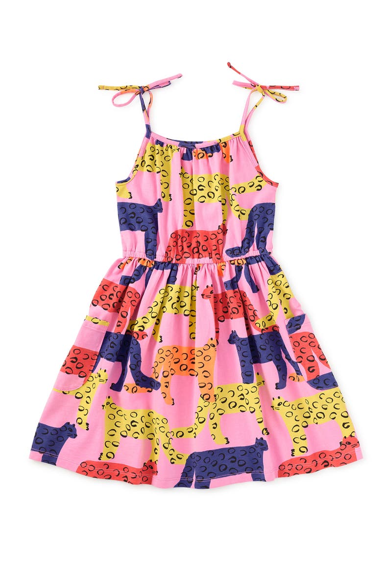 Tie Shoulder Twirl Dress, Main, color, Bright Jaguars