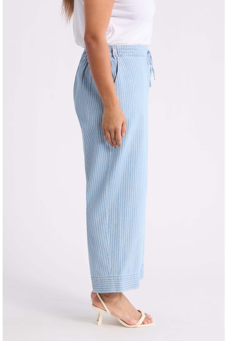 Stripe Tie Waist Pants, Alternate, color, MEDIUM WASH / WHITE