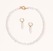 Joey Baby Freshwater Pearl 18K Gold Plated Necklace And Earring Set