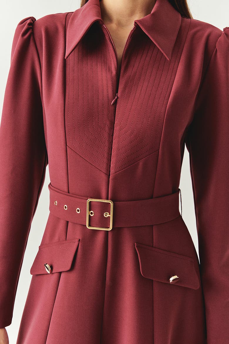 Bailee Midi Dress, Alternate, color, BURGUNDY