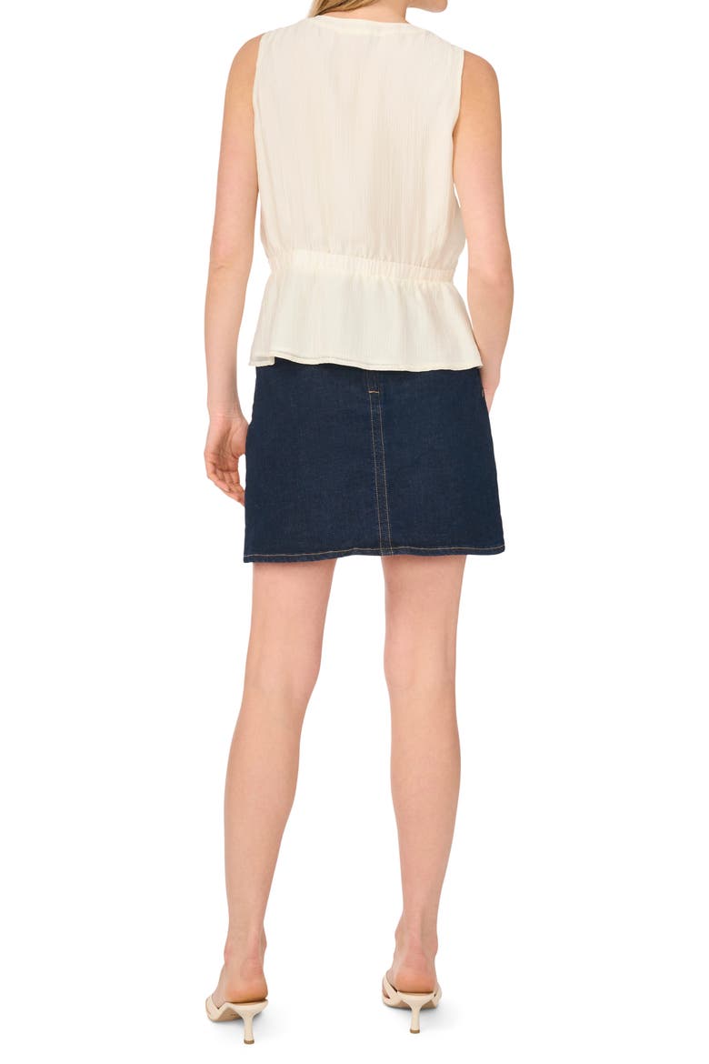Lace Trim Button-Up Peplum Tank, Alternate, color, NEW IVORY