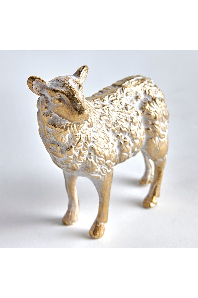 Tufton Sheep Sculpture Decorative Object, Alternate, color, Gold