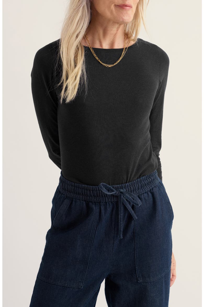 Easel Stretch Organic Cotton Top, Main, color, ONYX