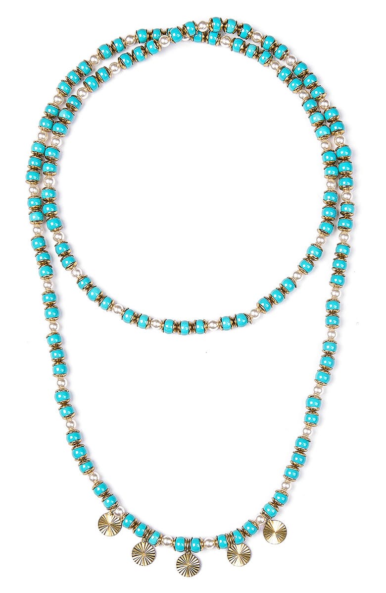 Deepa Gurnani Malena Beaded Charm Necklace, Main, color, 