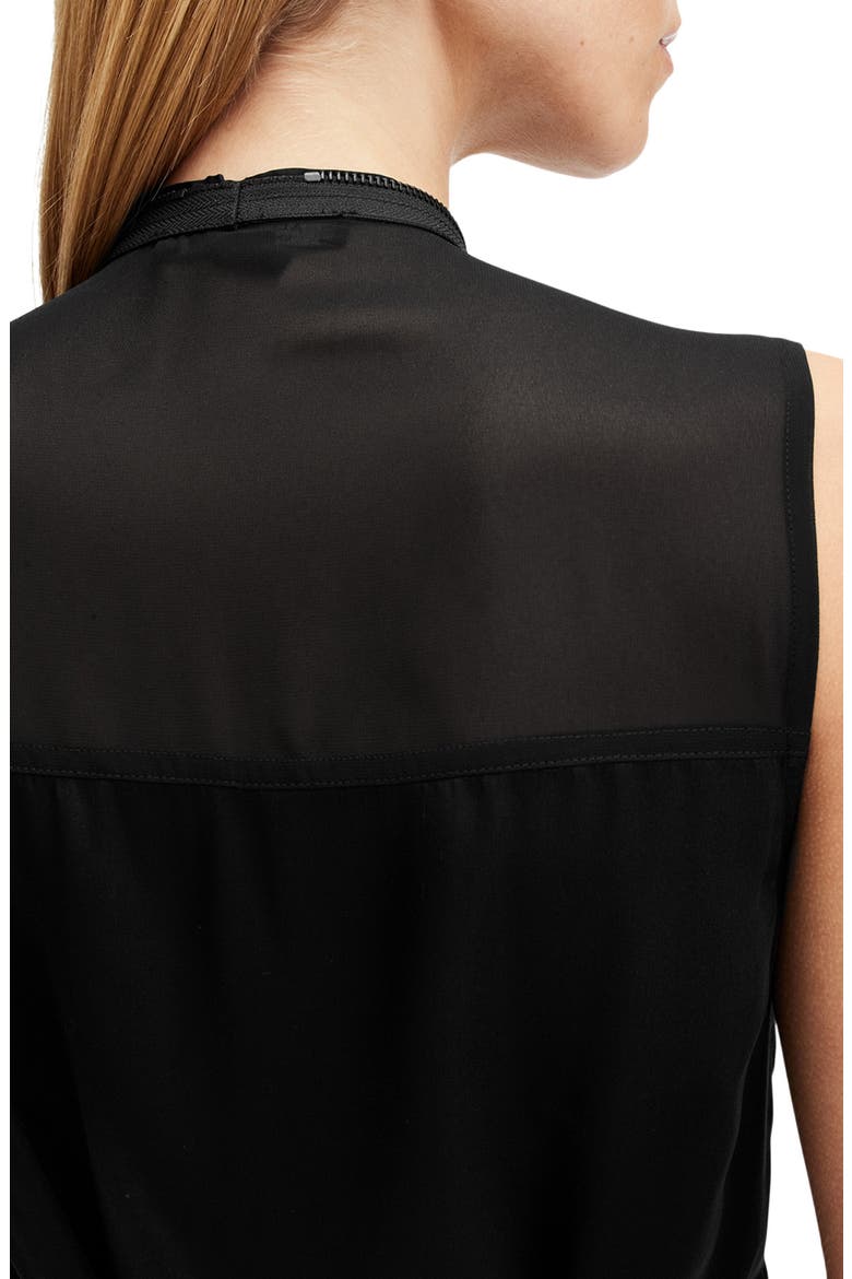 Jayda Wrap Front Asymmetic Shift Dress, Alternate, color, BLACK