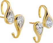 BY ADINA EDEN Lab Grown Diamond Double Pear Bezel Stud Earring 14K