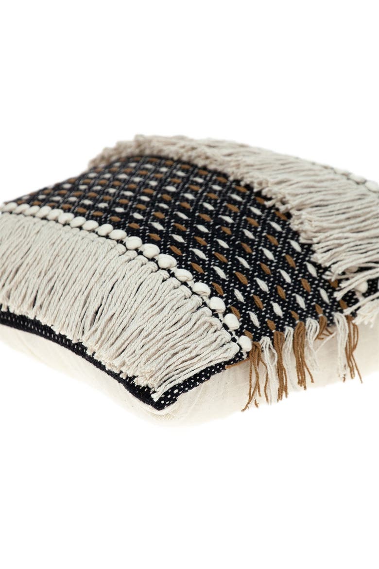 Marley Transitional Black Throw Pillow, Alternate, color, BLACK