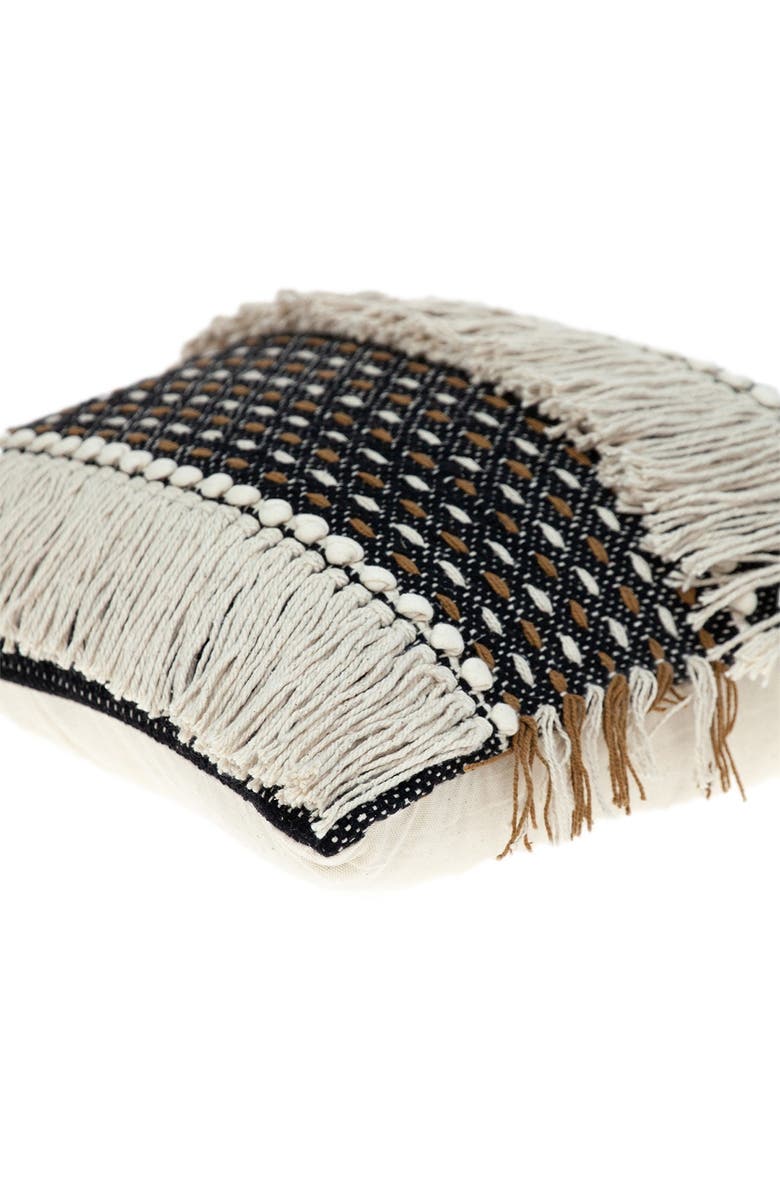 PARKLAND COLLECTION Marley Transitional Black Throw Pillow, Alternate, color, Black