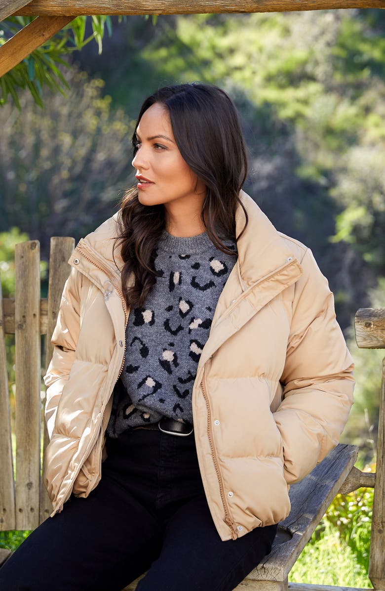 Karen Kane Down Puffer Jacket, Alternate, color, Camel