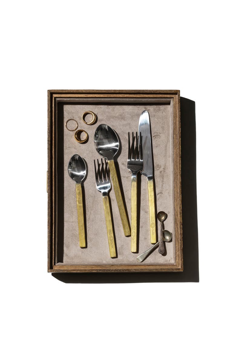 PUEBCO Stainless Utensils, Alternate, color, Brass Fork