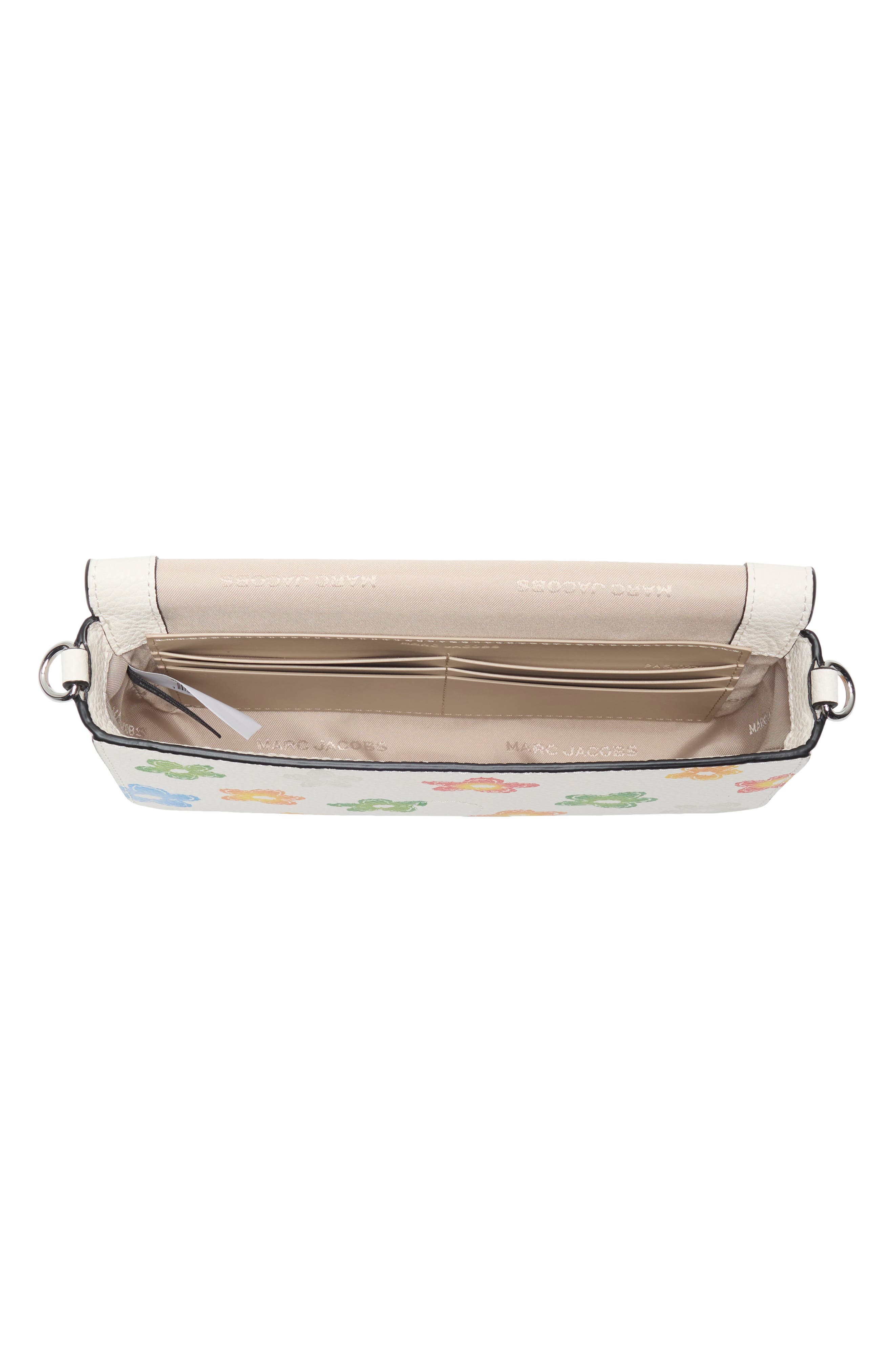 Marc Jacobs Floral Leather Crossbody Mini Bag, Alternate, color, White Multi
