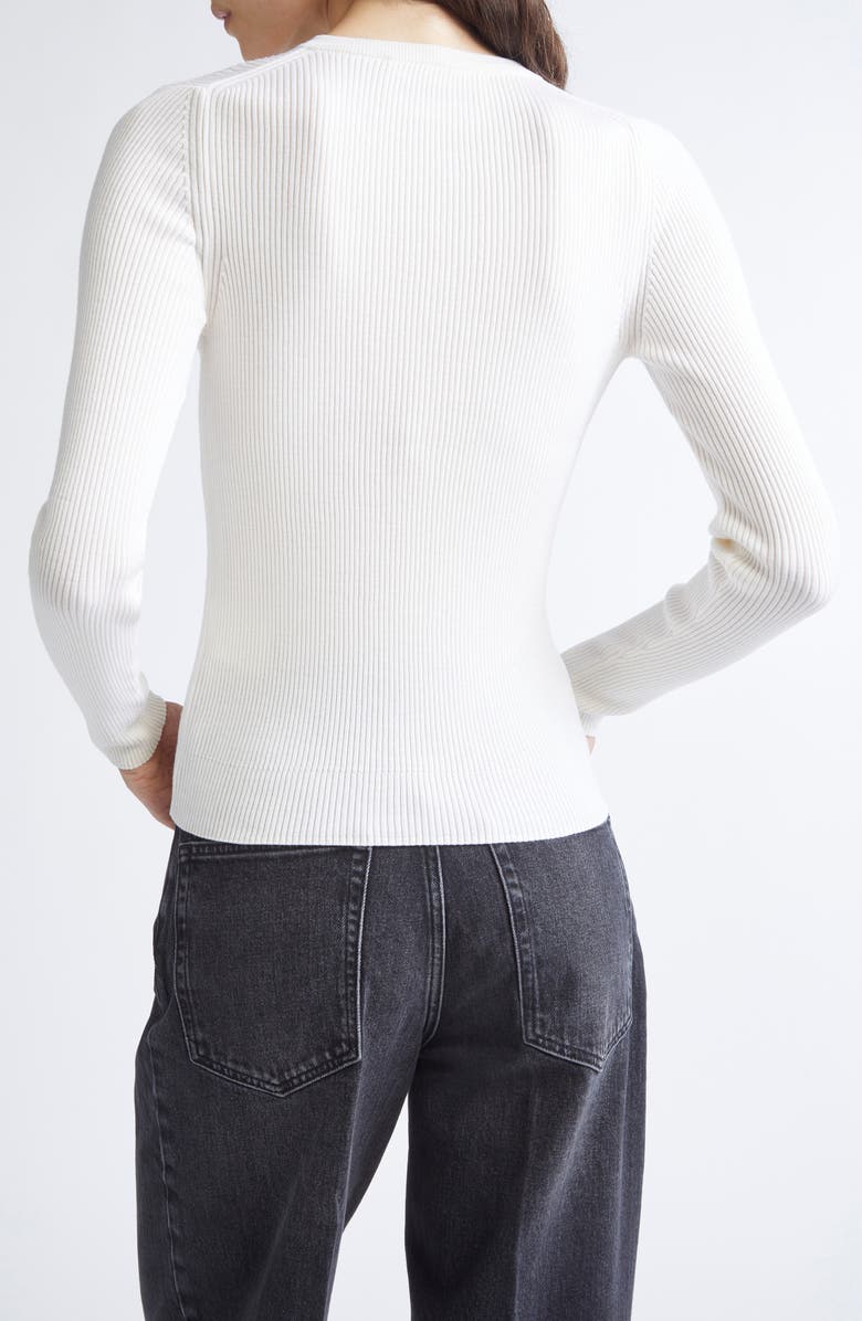 NACKIYÈ Insider Virgin Wool & Silk Rib Sweater, Alternate, color, Kaimak