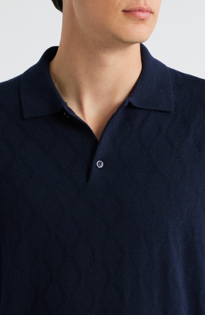 Canali Wool Polo Sweater, Alternate, color, Navy