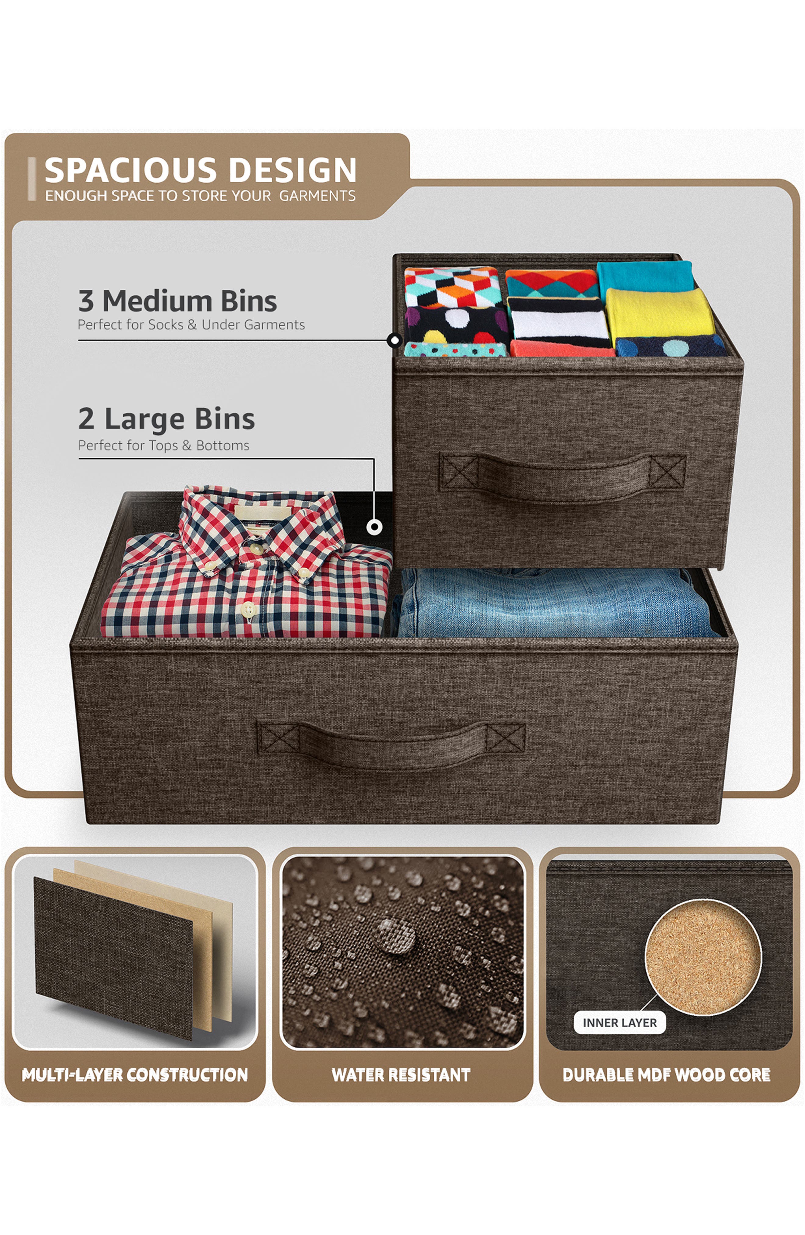 SORBUS Brown Storage Cube Dresser | Nordstromrack