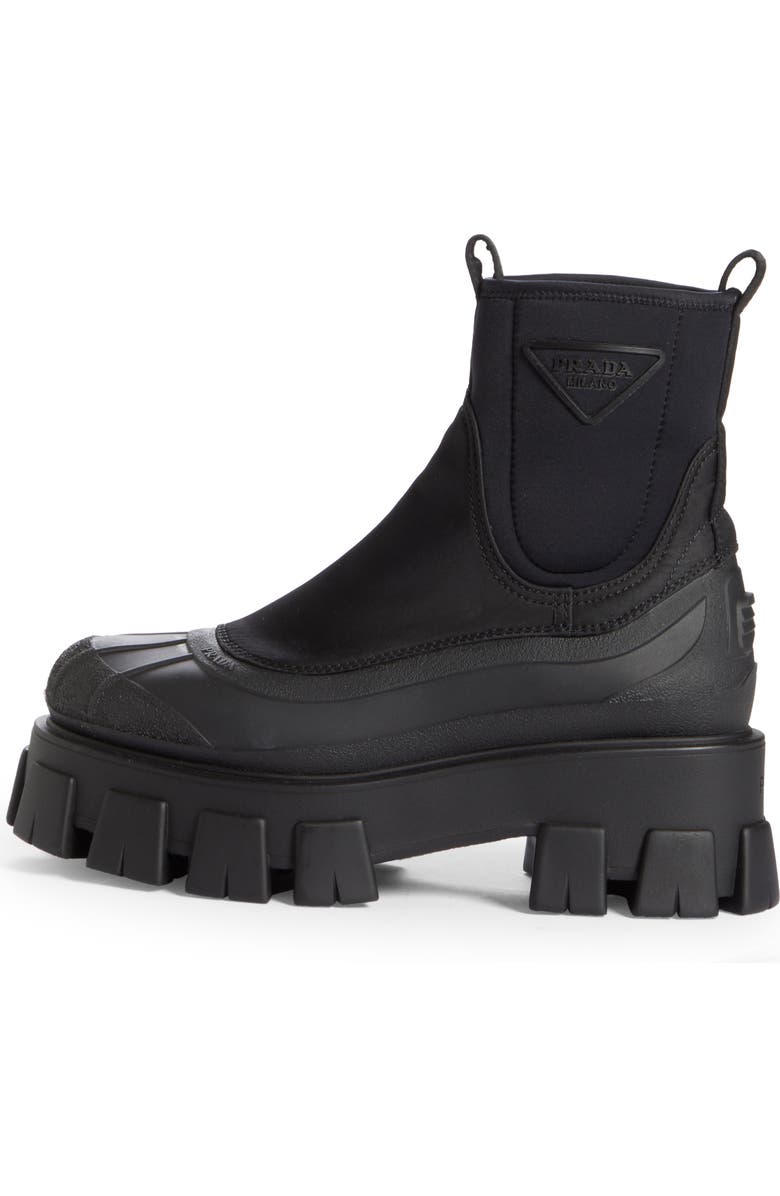 Prada Logo Monolith Duck Boot, Alternate, color,