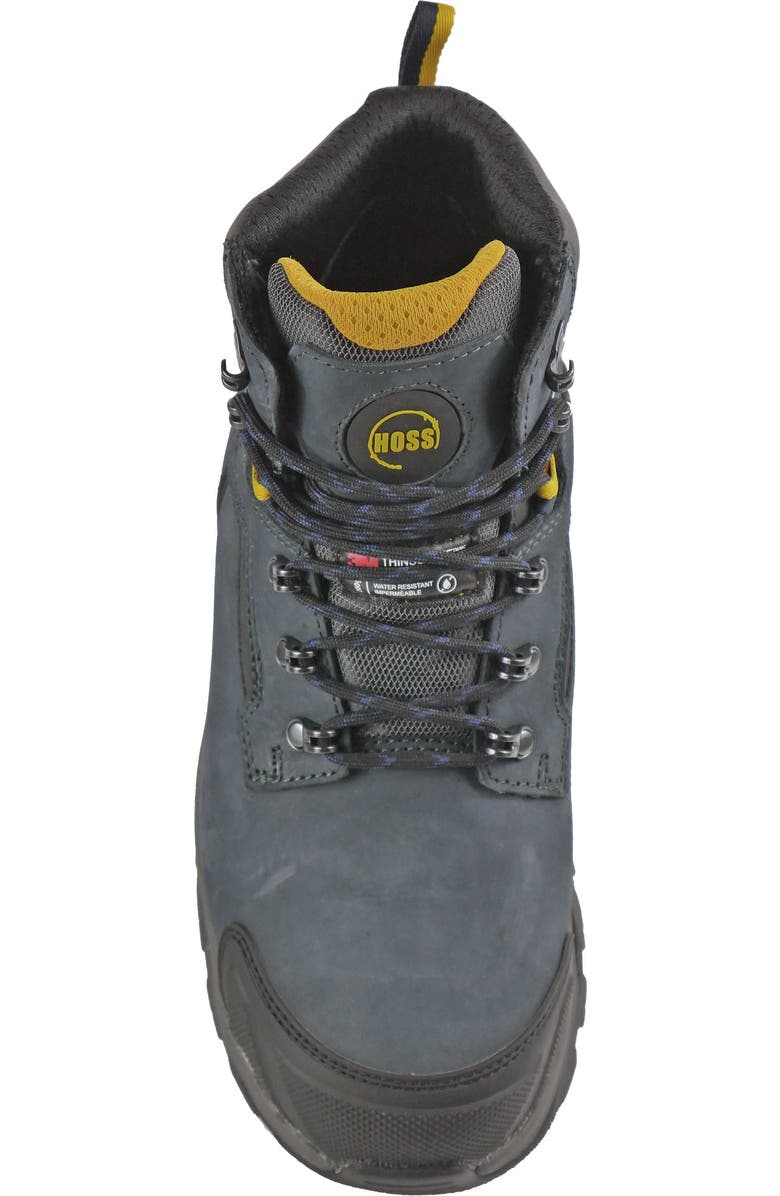 Hoss Boot Company HOSS Chiller Composite Toe Insulated Waterproof Work Boot, Alternate, color, Dark Grey With Yellow Accents