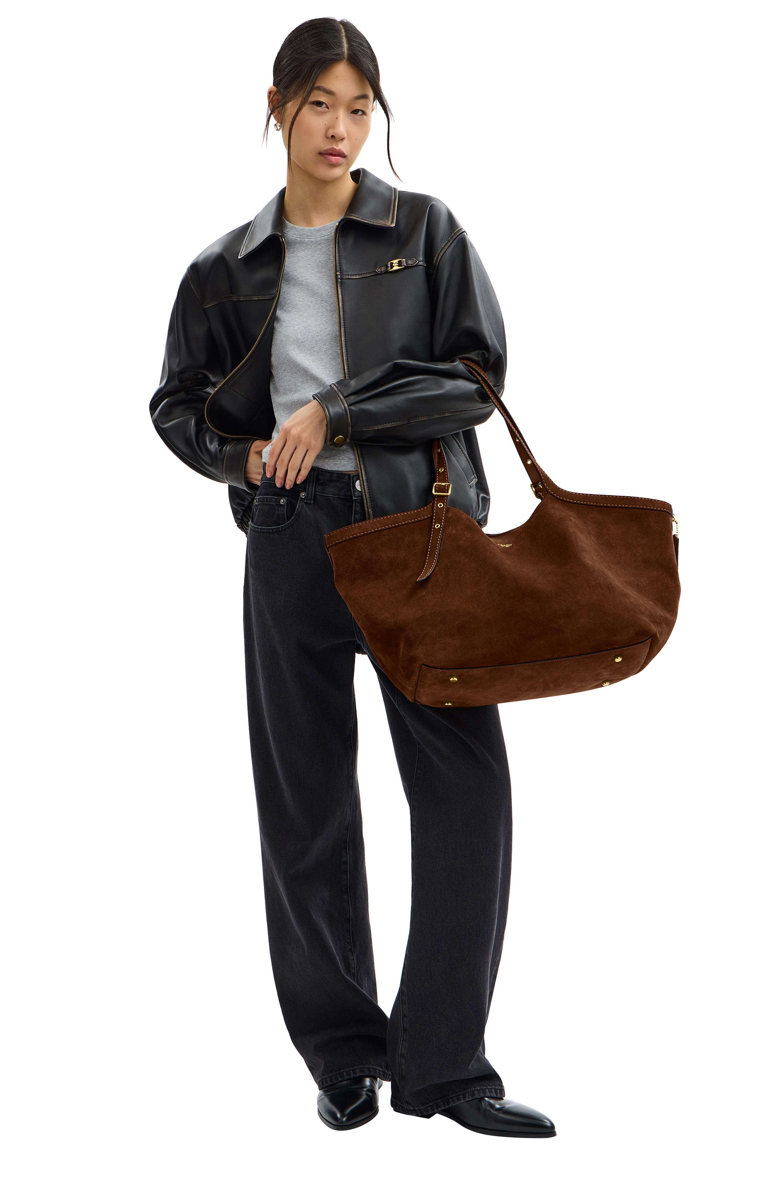 COACH Gramercy Suede Tote, Alternate, color, 