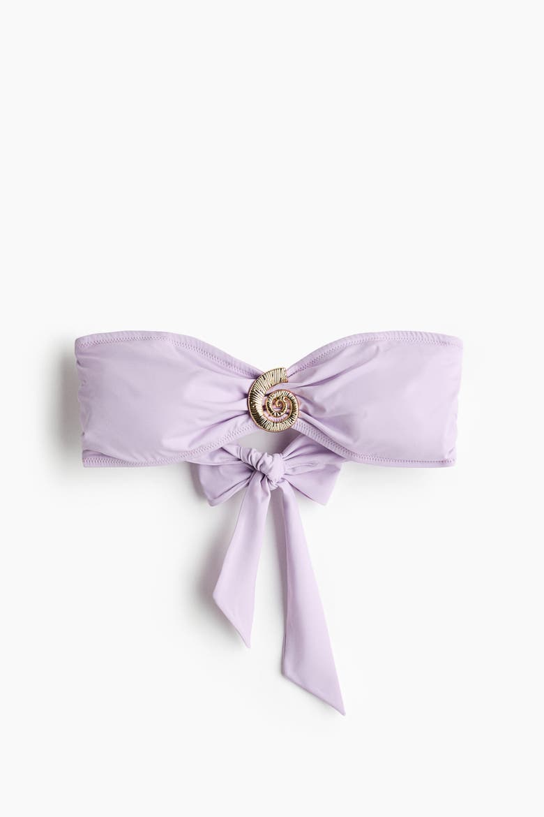 Padded Bandeau Bikini Top, Alternate, color, Light purple