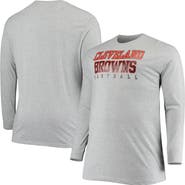 FANATICS Men's Fanatics Branded Heathered Gray Cleveland Browns Big & Tall Practice Long Sleeve T-Shirt