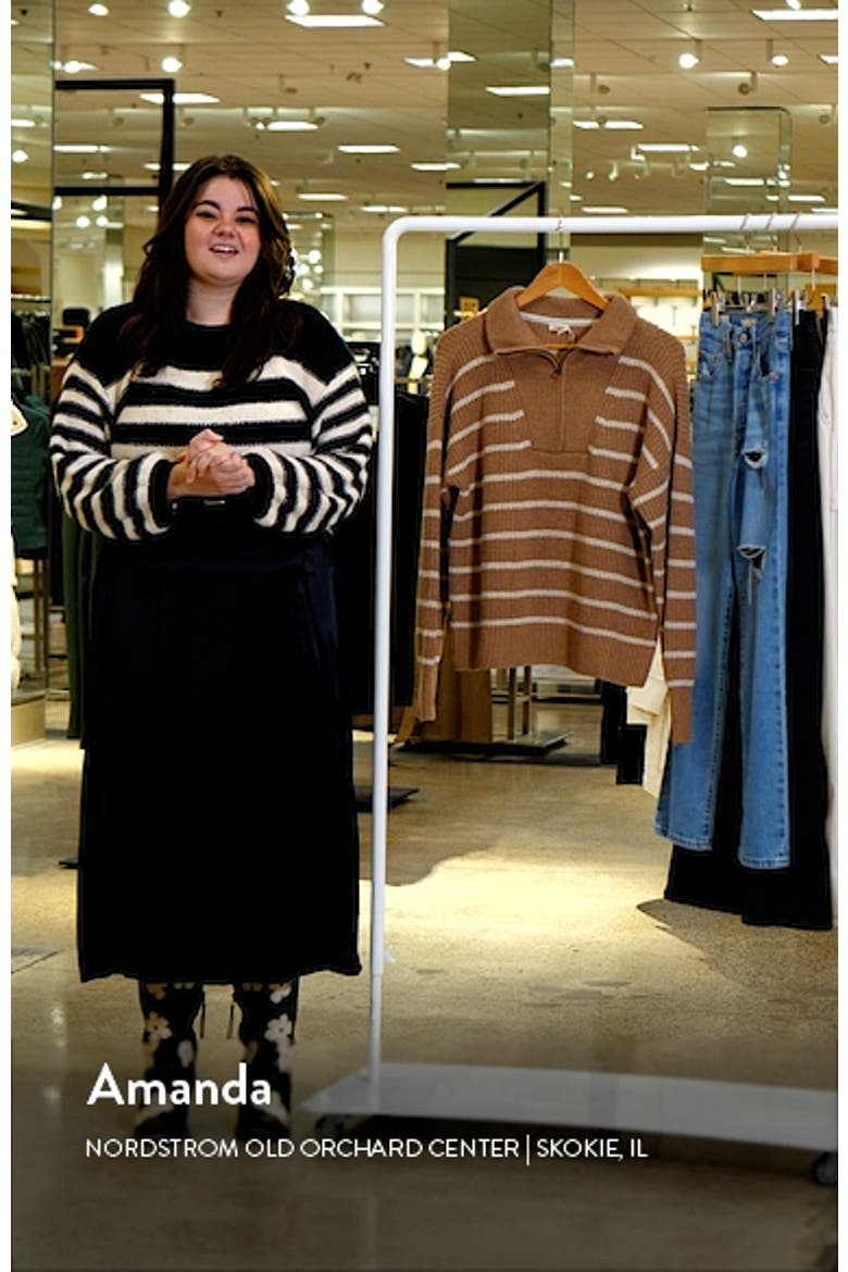 Mariner Stripe Quarter Zip Sweater video
