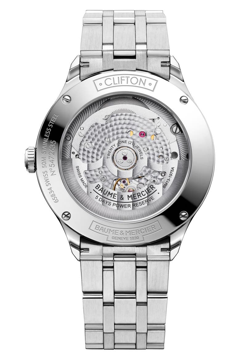 Clifton Baumatic 10468 Automatic Bracelet Watch, 40mm, Alternate, color, GRADIENT BLUE