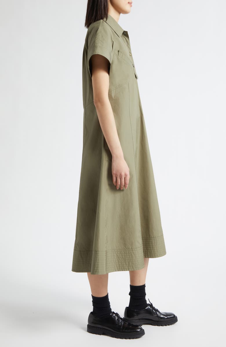 3.1 Phillip Lim Trapeze Cotton Poplin Shirtdress, Alternate, color, Burnt Olive