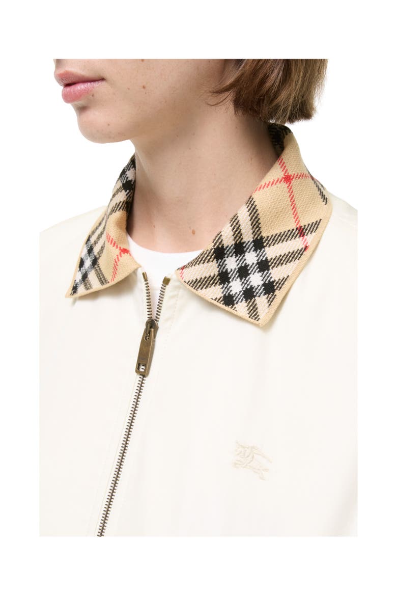 Cropped Tropical Gabardine Hayfield Harrington Jacket, Alternate, color, Tundra white