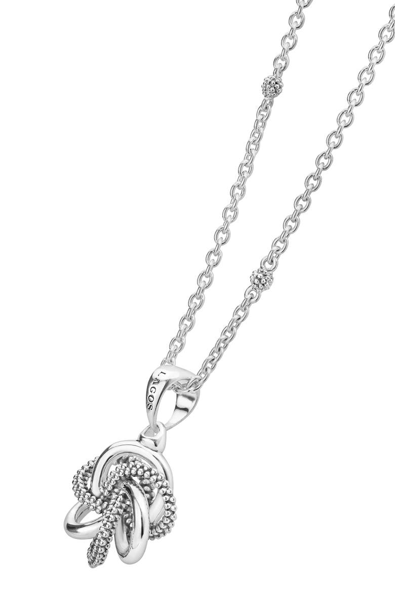 LAGOS Love Knot Pendant Necklace, Alternate, color, Sterling Silver