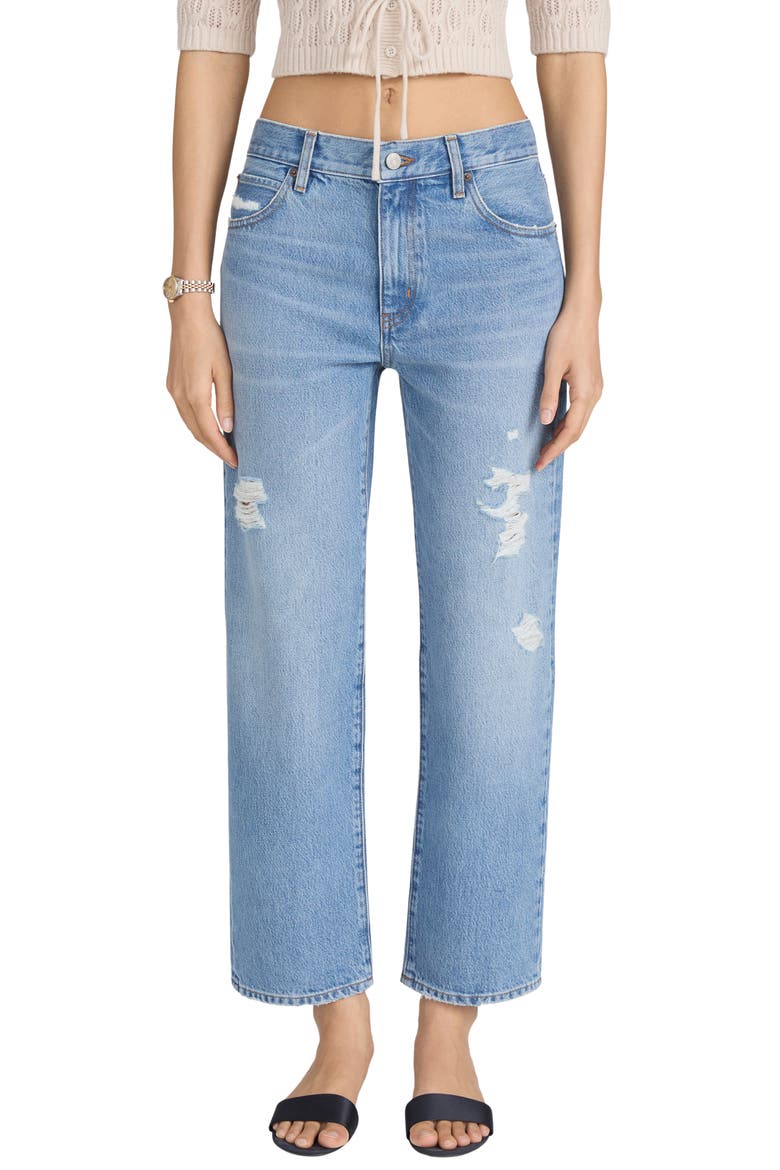 The Hang Ripped Ankle Straight Leg Jeans, Main, color, SUNDROP