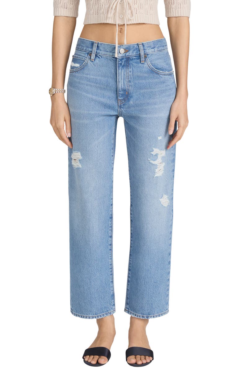 FRAME The Hang Ripped Ankle Straight Leg Jeans, Main, color, Sundrop