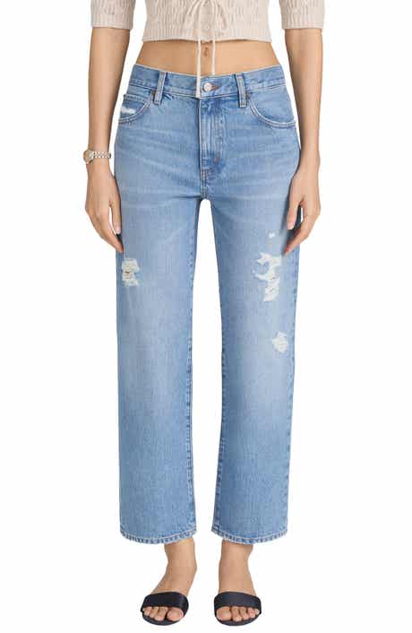 The Hang Ripped Ankle Straight Leg Jeans
