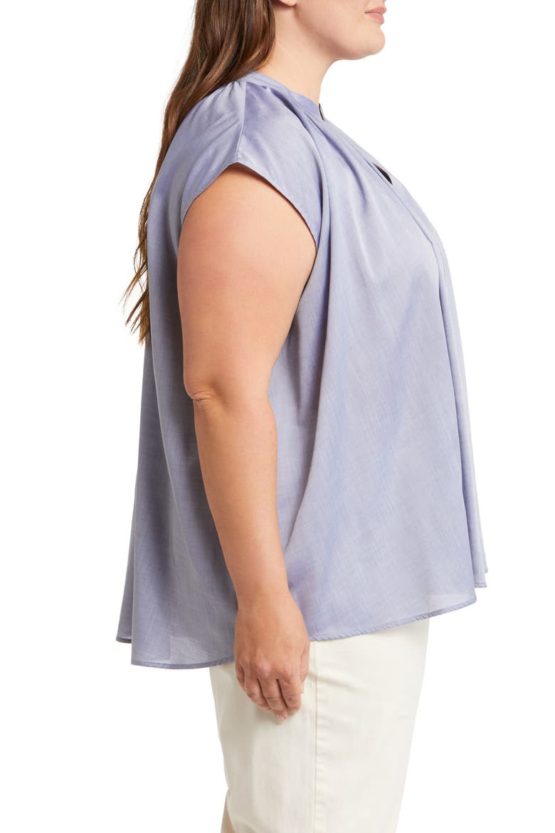 Finch Cotton Popover Top, Alternate, color, ICE BLUE