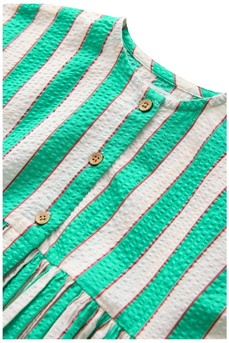 Kids' Stripe Cotton Seersucker Button-Up Sundress, Alternate, color, GREEN/ WHITE STRIPE