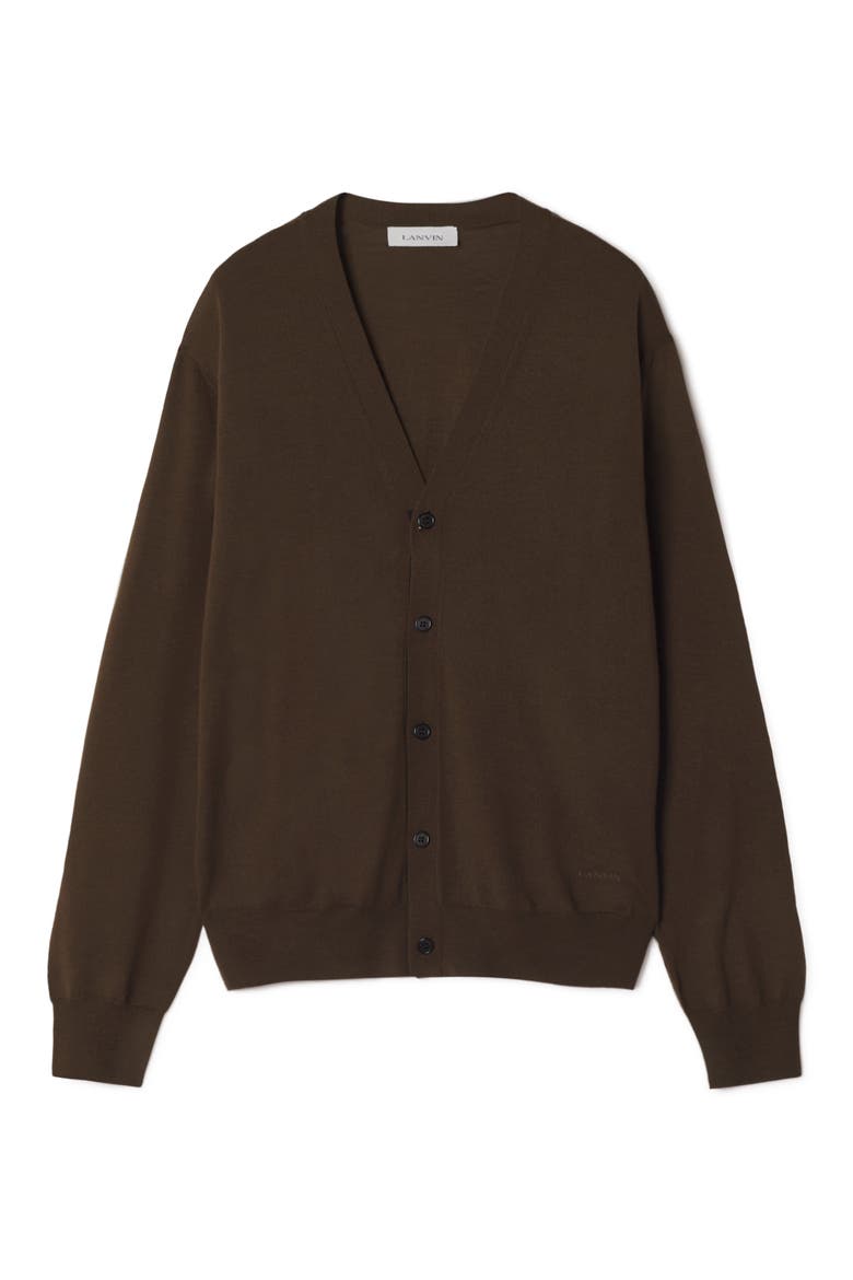 Classic Cardigan In Merino Wool, Alternate, color, Ebony