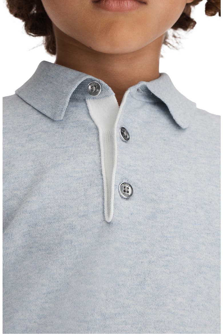 Kids' Finch sr. Heathered Polo Sweater, Alternate, color, SOFT BLUE MELANGE