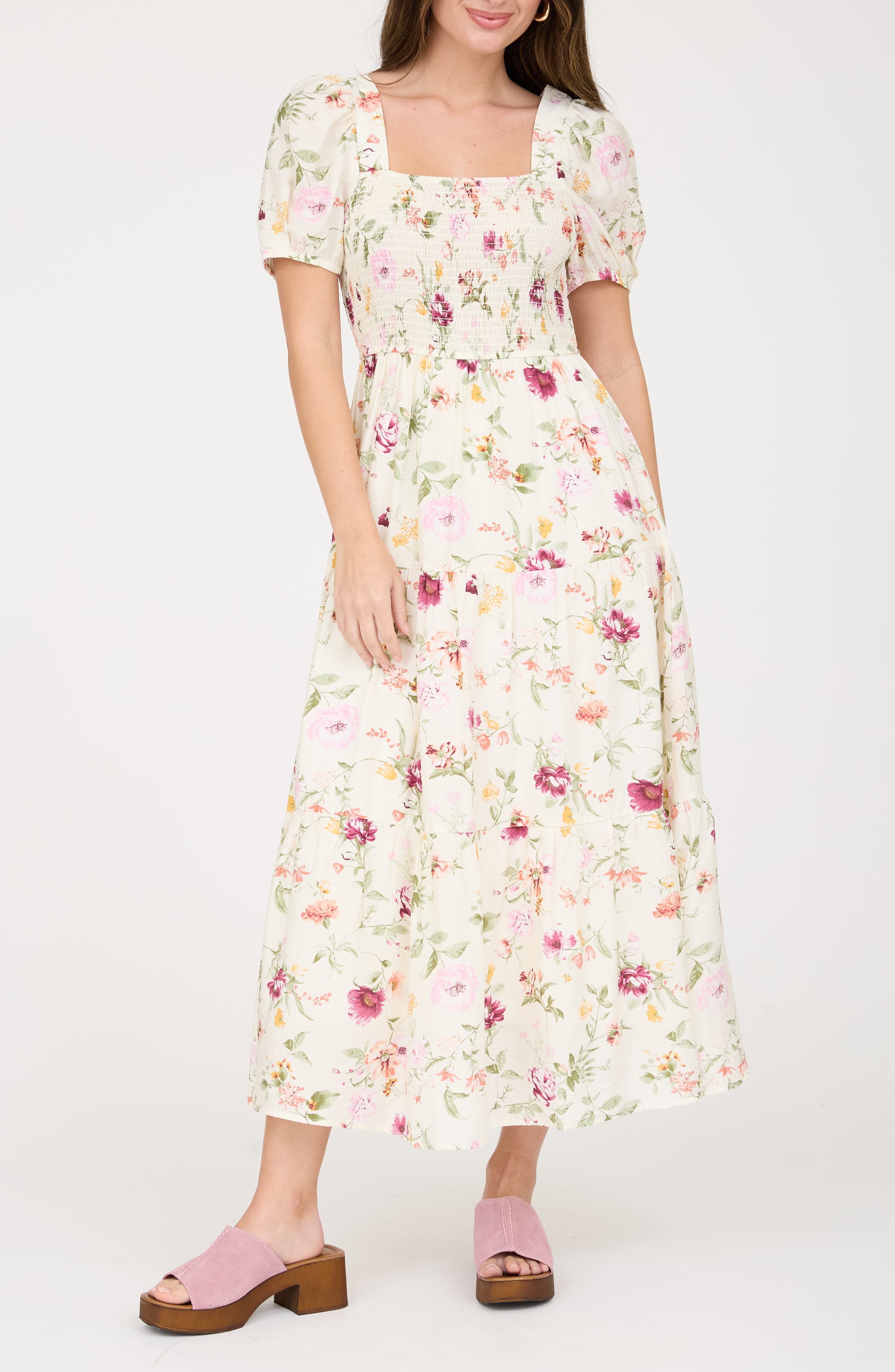 Smocked Midi Dress